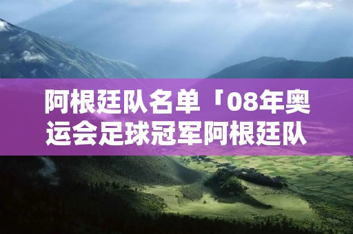 阿根廷队名单「08年奥运会足球冠军阿根廷队名单」