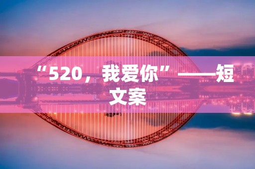 “520，我爱你”——短文案