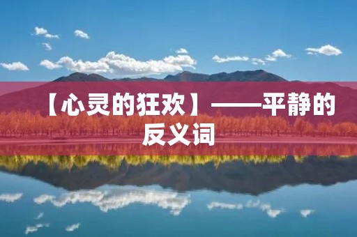【心灵的狂欢】——平静的反义词