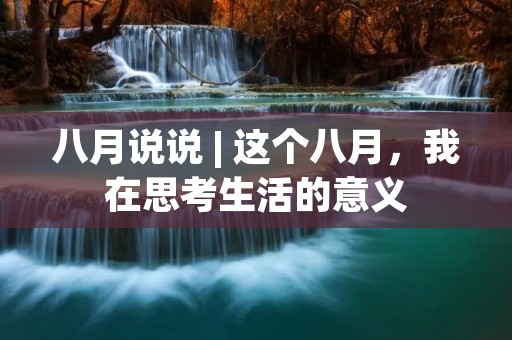 八月说说 | 这个八月,我在思考生活的意义