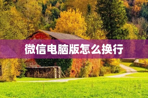 微信电脑版怎么换行