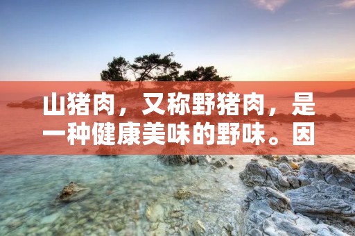山猪肉，又称野猪肉，是一种健康美味的野味。因其独特的风味和营养价值，备受人们喜爱。但是，山猪肉的烹饪方法相对较少，很多人不知道如何制作山猪肉美食。本文将为大家介绍几种山猪肉的烹饪方法，让您在家也能轻松做出美味佳肴。