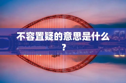 不容置疑的意思是什么?