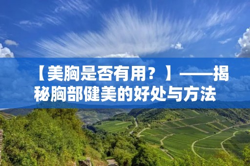 【美胸是否有用?】——揭秘胸部健美的好处与方法 【美胸是否有用?】——揭秘胸部健美的好处与方法