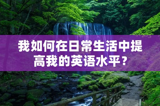 我如何在日常生活中提高我的英语水平? 我如何在日常生活中提高我的英语水平?