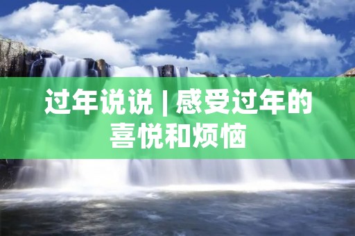 过年说说 | 感受过年的喜悦和烦恼