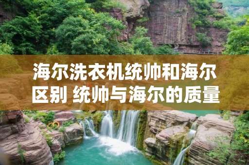 海尔洗衣机统帅和海尔区别 统帅与海尔的质量差距