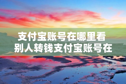 支付宝账号在哪里看 别人转钱支付宝账号在哪里看