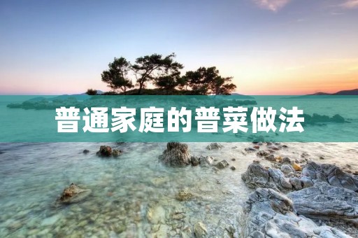 普通家庭的普菜做法：让你的家常菜也能有味道