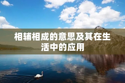 相辅相成的意思及其在生活中的应用