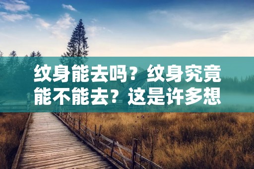 纹身能去吗?纹身究竟能不能去?这是许多想要纹身的人最常问的问题。对于这个问题,我们需要从多个角度来分析。 纹身能去吗?纹身究竟能不能去?这是许多想要纹身的人最常问的问题。对于这个问题,我们需要从多个角度来分析。