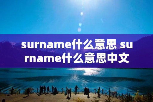 surname什么意思 surname什么意思中文