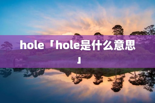 hole「hole是什么意思」