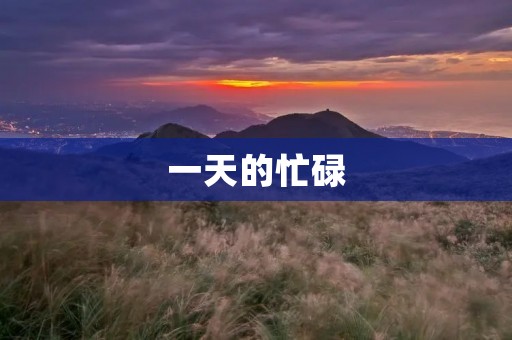 一天的忙碌 一天的忙碌