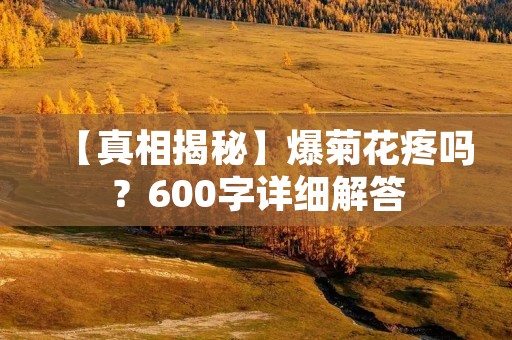 【真相揭秘】爆菊花疼吗？600字详细解答