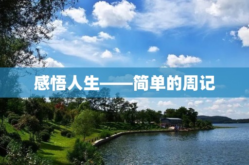 感悟人生——简单的周记