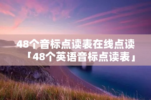 48个音标点读表在线点读「48个英语音标点读表」