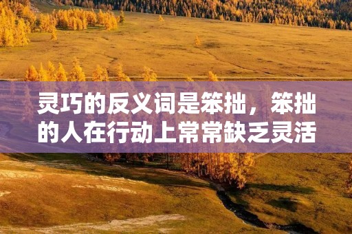 灵巧的反义词是笨拙,笨拙的人在行动上常常缺乏灵活性和敏捷性,往往需要更长时间来完成一项任务,而且常常会出现错误和失误。因此,灵巧与笨拙是两个极端的概念,灵巧的人通常被认为是聪明、机智、敏捷和灵活的,而笨拙的人则被认为是愚笨、迟钝、固执和缺乏创造力的。