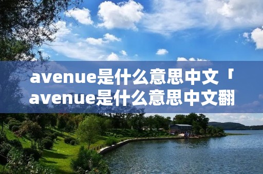 avenue是什么意思中文「avenue是什么意思中文翻译」