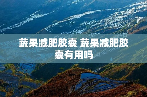 蔬果减肥胶囊 蔬果减肥胶囊有用吗