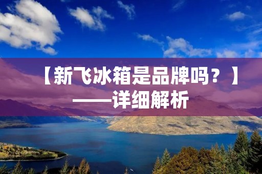 【新飞冰箱是品牌吗？】——详细解析