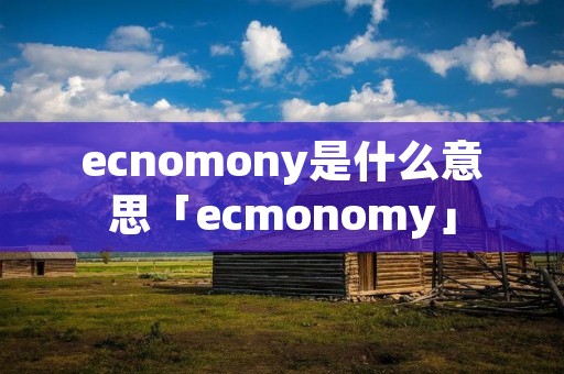 ecnomony是什么意思「ecmonomy」