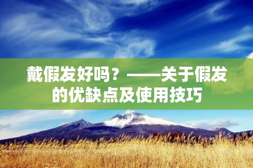 戴假发好吗?——关于假发的优缺点及使用技巧 戴假发好吗?——关于假发的优缺点及使用技巧