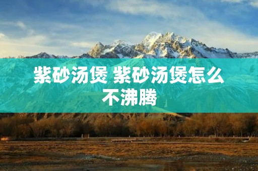 紫砂汤煲 紫砂汤煲怎么不沸腾