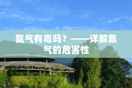 氨气有毒吗?——详解氨气的危害性 氨气有毒吗?——详解氨气的危害性