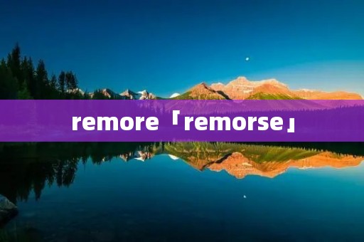 remore「remorse」