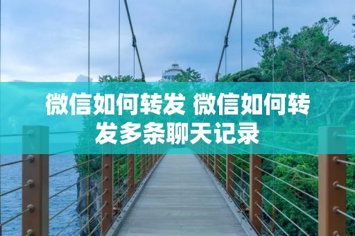 微信如何转发 微信如何转发多条聊天记录