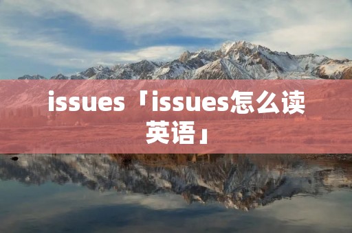 issues「issues怎么读英语」 issues「issues怎么读英语」