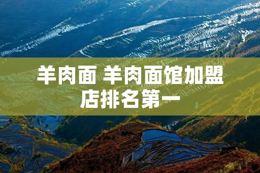 羊肉面 羊肉面馆加盟店排名第一