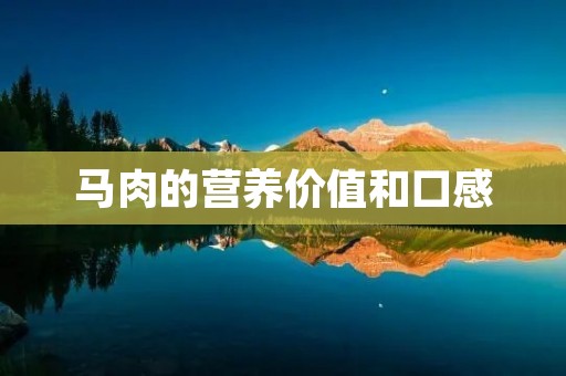 马肉的营养价值和口感