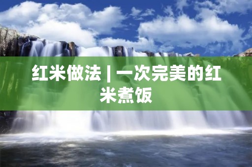 红米做法 | 一次完美的红米煮饭 红米做法 | 一次完美的红米煮饭