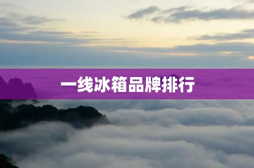 一线冰箱品牌排行：哪些品牌更值得信赖？
