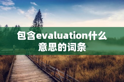 包含evaluation什么意思的词条