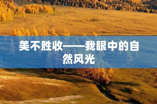美不胜收——我眼中的自然风光