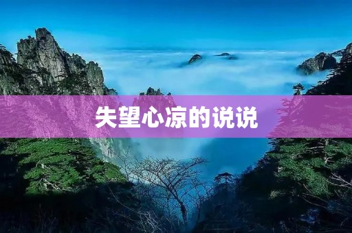 失望心凉的说说:当你期待了那么久,却只得到了空洞的回复……