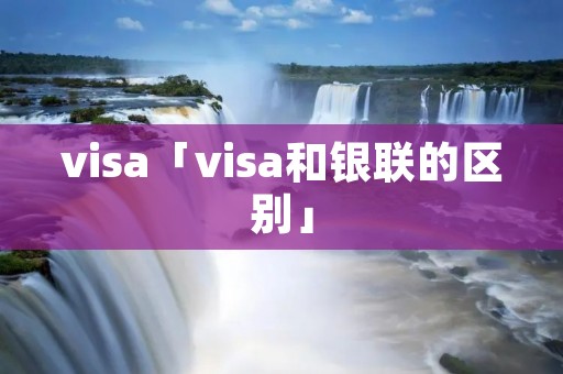 visa「visa和银联的区别」 visa「visa和银联的区别」