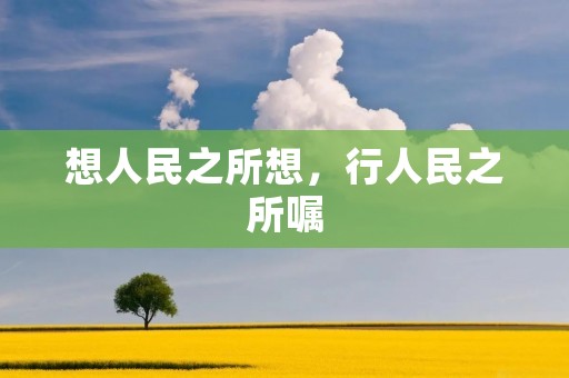 想人民之所想，行人民之所嘱