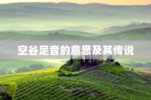 空谷足音的意思及其传说