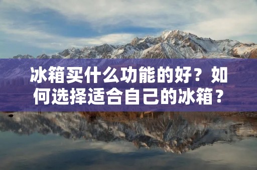 冰箱买什么功能的好？如何选择适合自己的冰箱？