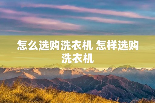 怎么选购洗衣机 怎样选购洗衣机