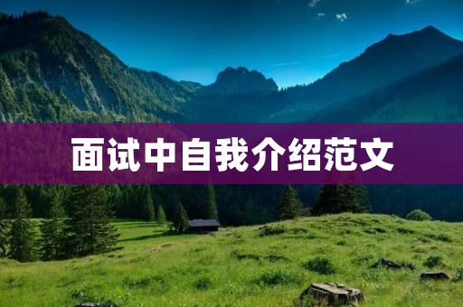 面试中自我介绍范文：如何让你的自我介绍脱颖而出