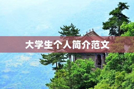 大学生个人简介范文：我是一名来自湖南的大学生