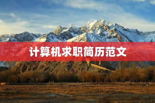 计算机求职简历范文