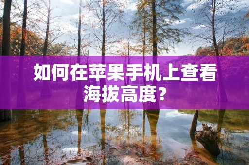 如何在苹果手机上查看海拔高度？