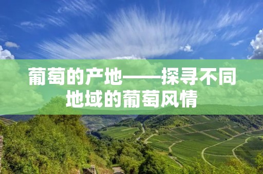 葡萄的产地——探寻不同地域的葡萄风情