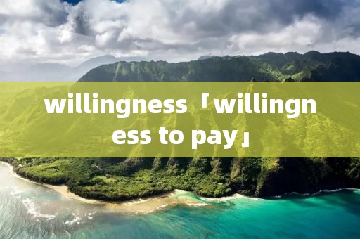 willingness「willingness to pay」